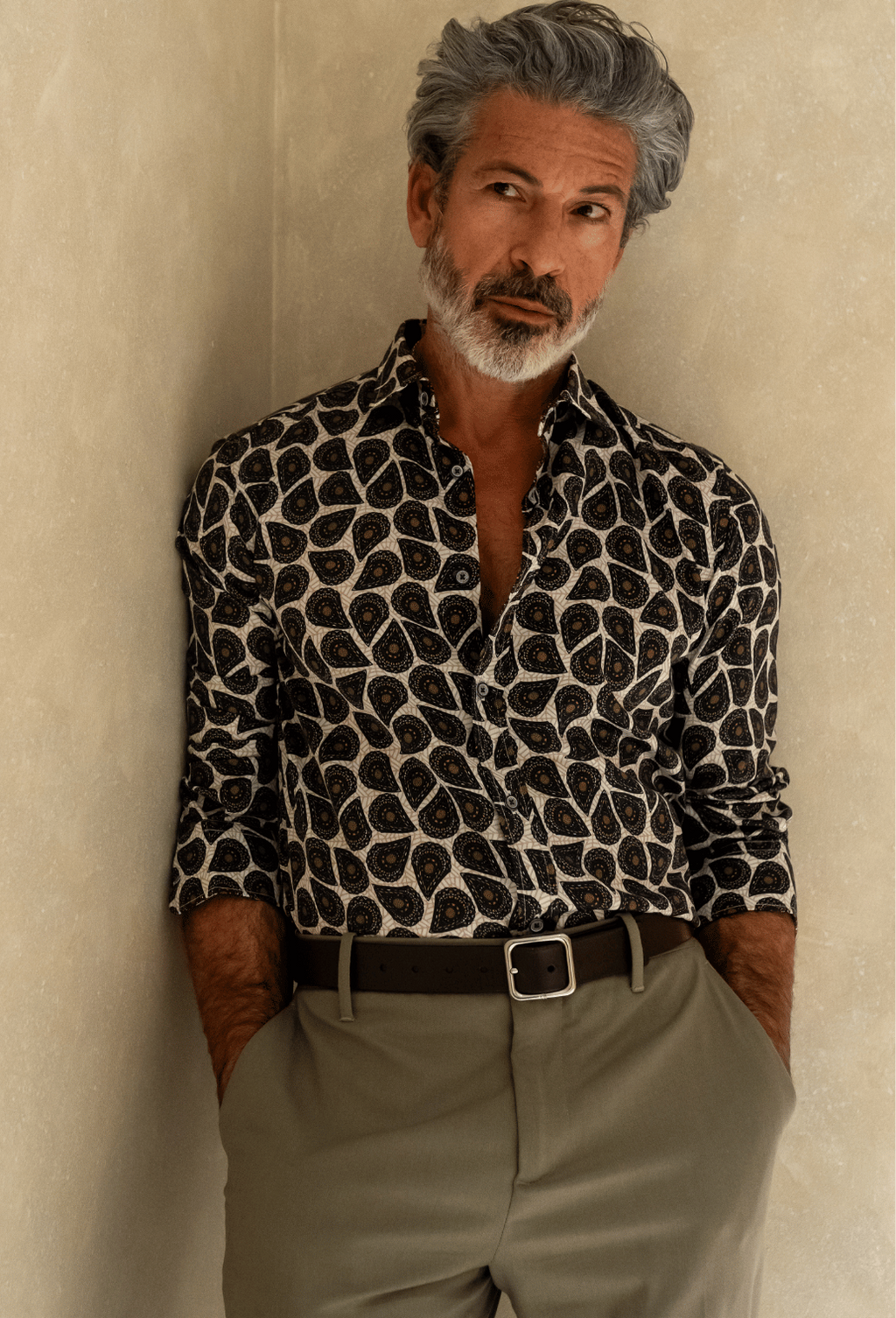 Camisa Manga Larga Estampada Cachemires Monttesco