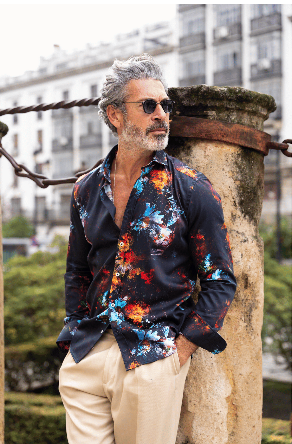 Camisa Manga Larga Fantasía Monttesco Fuego