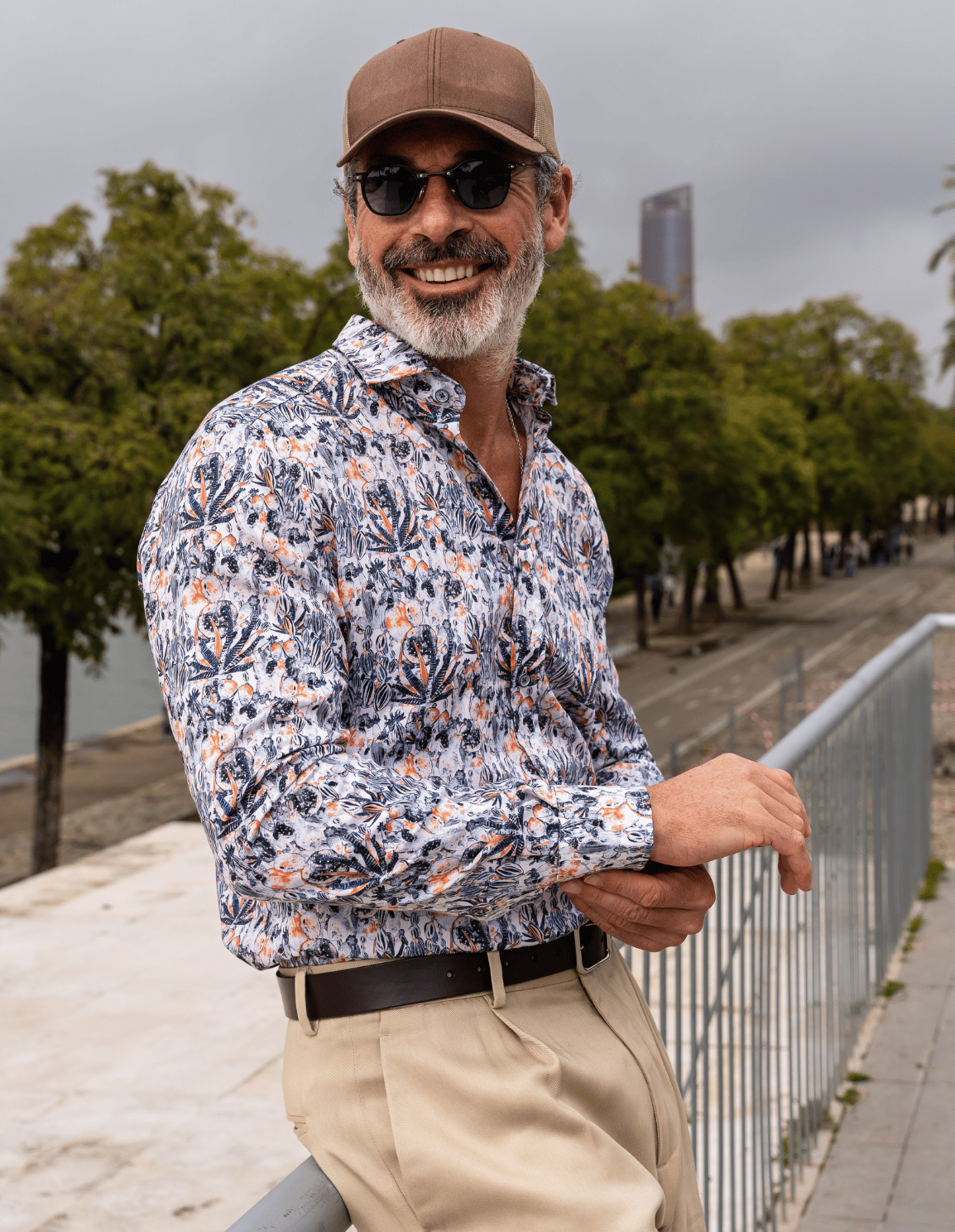 Camisa Monttesco Manga Larga Fantasía Cactus Colorido