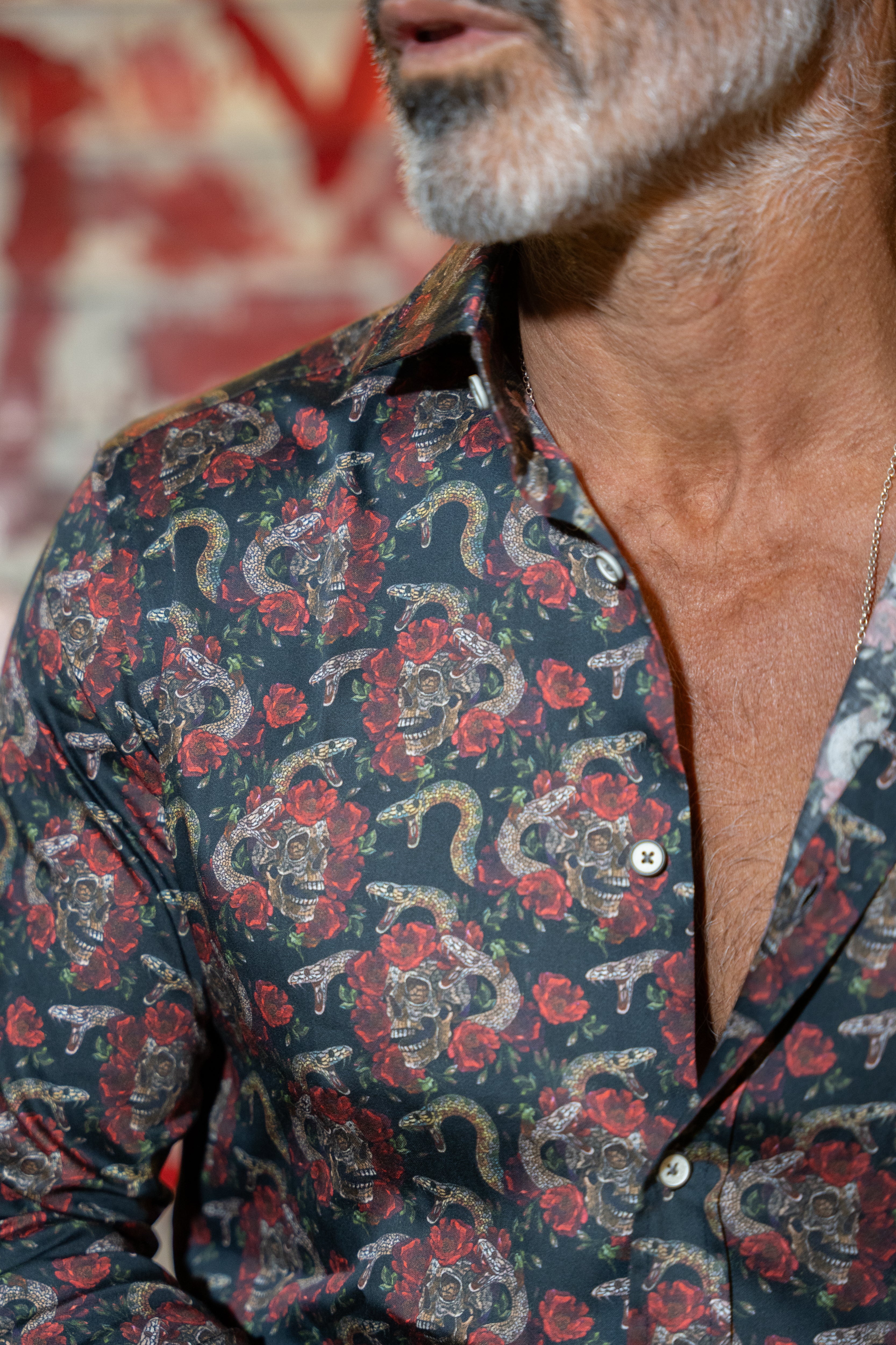 Camisa Manga Larga Monttesco Fantasía Serpientes y Rosas