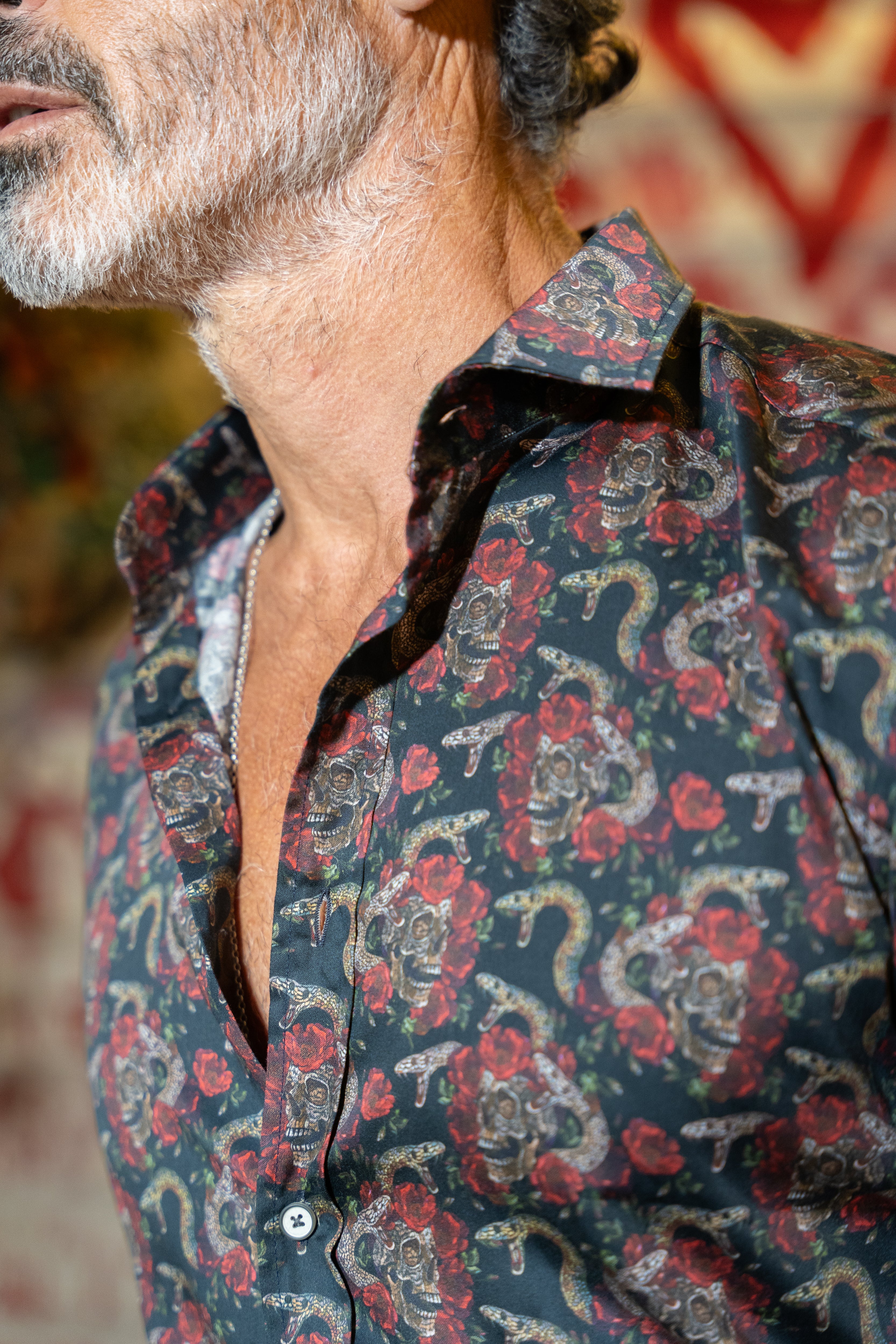 Camisa Manga Larga Monttesco Fantasía Serpientes y Rosas