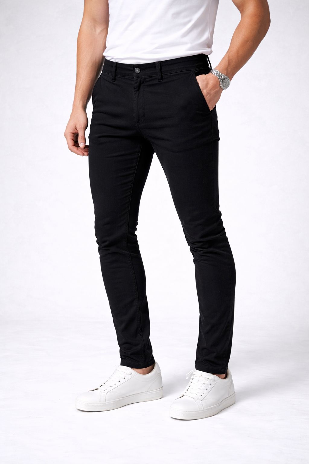Pantalón Chino Skinny Negro